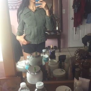 Olive green jean jacket